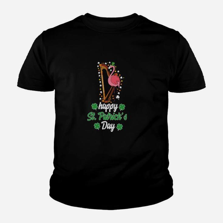 Irish Flamingo Green Saint Patrick Day Lucky St Pattys Youth T-shirt