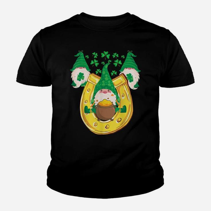 Irish Gnome Green Shamrock Leprechaun Lucky St Patricks Day Youth T-shirt