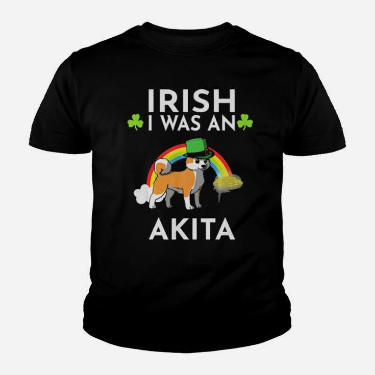 Irish I Was An Akita Dog Leprechaun St Patricks Day Youth T-shirt