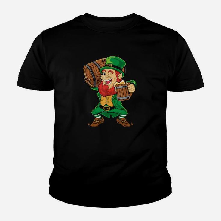 Irish Leprechaun With Barrel Beer St Patrick's Day Youth T-shirt