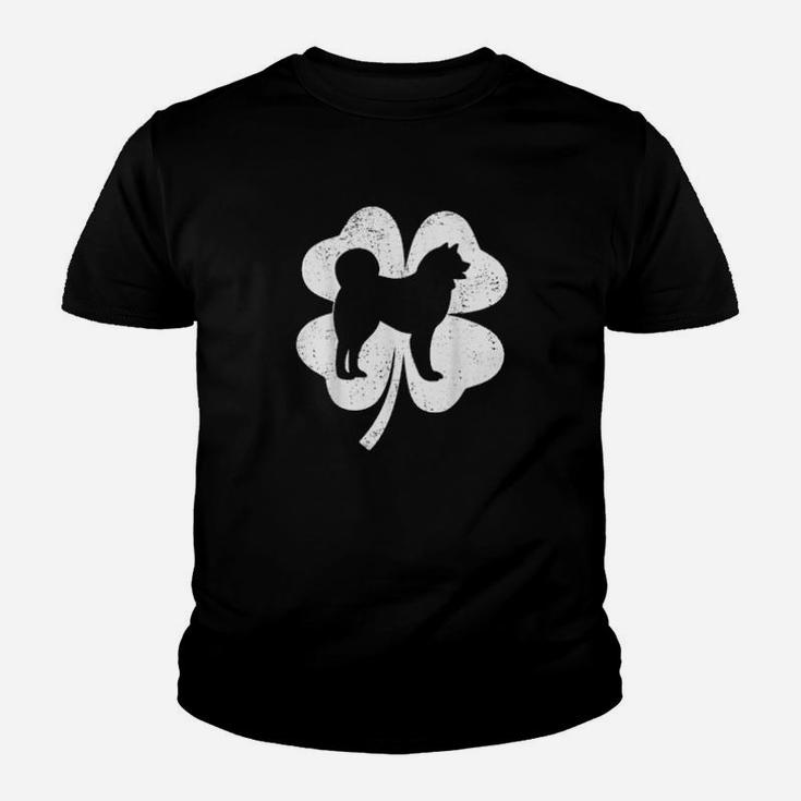 Irish Shamrock Leaf Akita Dog St  Patrick's Day Youth T-shirt