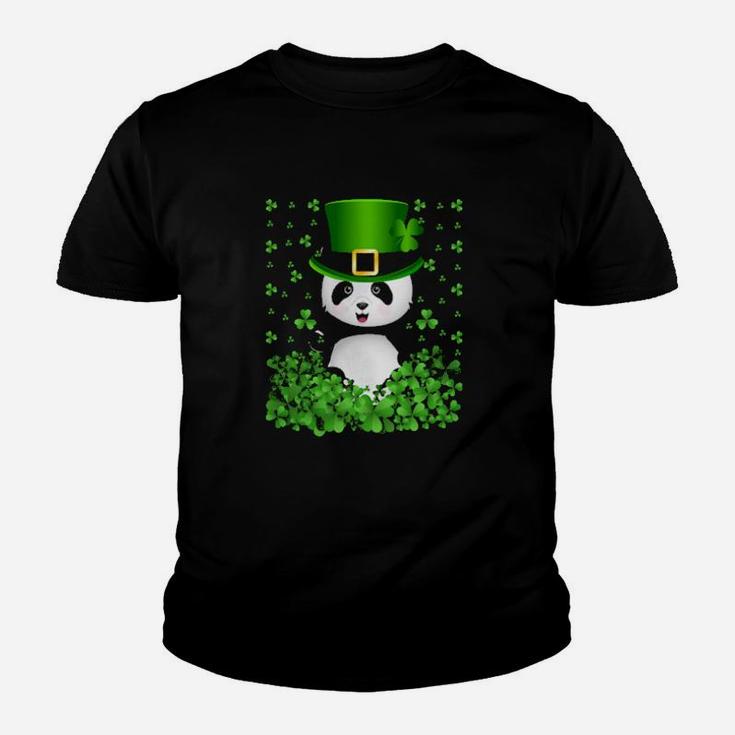 Irish Shamrock Leprechaun Panda St Patricks Day Youth T-shirt