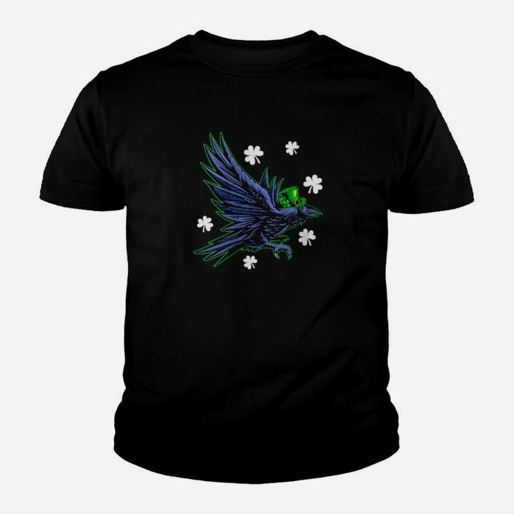 Irish Shamrock Leprechaun Raven Bird St  Patrick's Day Youth T-shirt