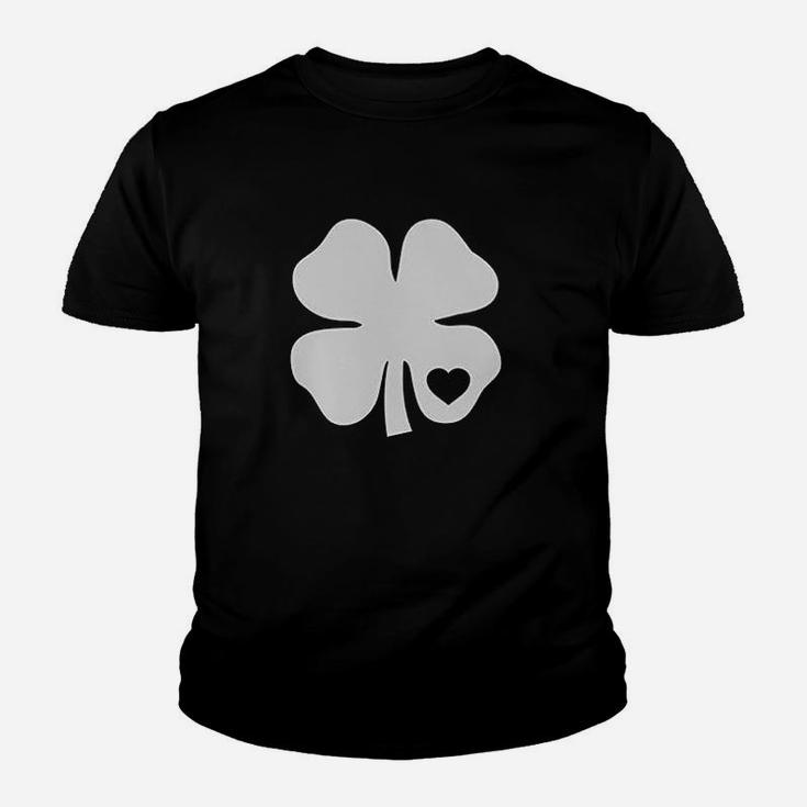 Irish Shamrock White Clover Heart St Patricks Day Women Youth T-shirt