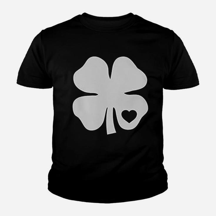 Irish Shamrock White Clover Heart St Patrick's Day Youth T-shirt