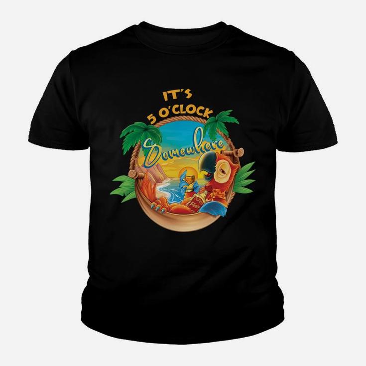 It Is 5 O'clock Somewhere Drinking Parrot Sweatshirt Youth T-shirt