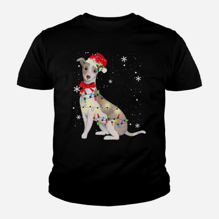 Italian Greyhound Dog Christmas Light Xmas Mom Dad Gifts Youth T-shirt