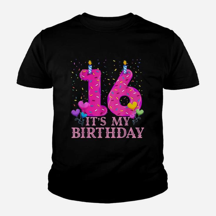 It's My 16Th Birthday Sweet Donut Happy 16 Year Old Youth T-shirt