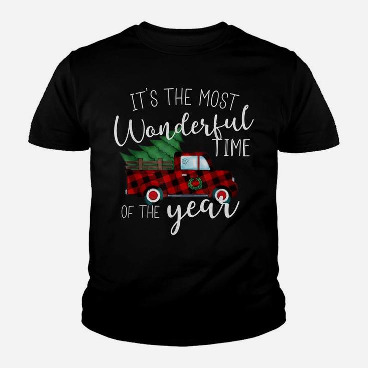 It's The Most Wonderful Time Of The Year Plaid Truck Gift Youth T-shirt