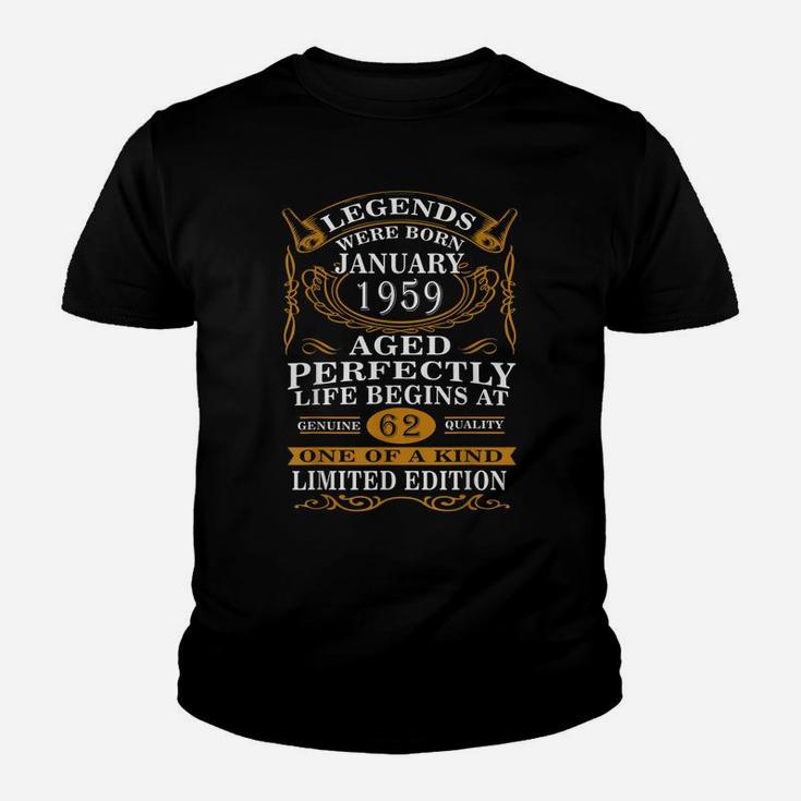 January 1959 62Nd Birthday Gift 1959 Year Old For Men Women Youth T-shirt
