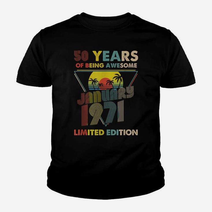 January 1971 Vintage Retro 50 Years 50Th Birthday Gift Youth T-shirt