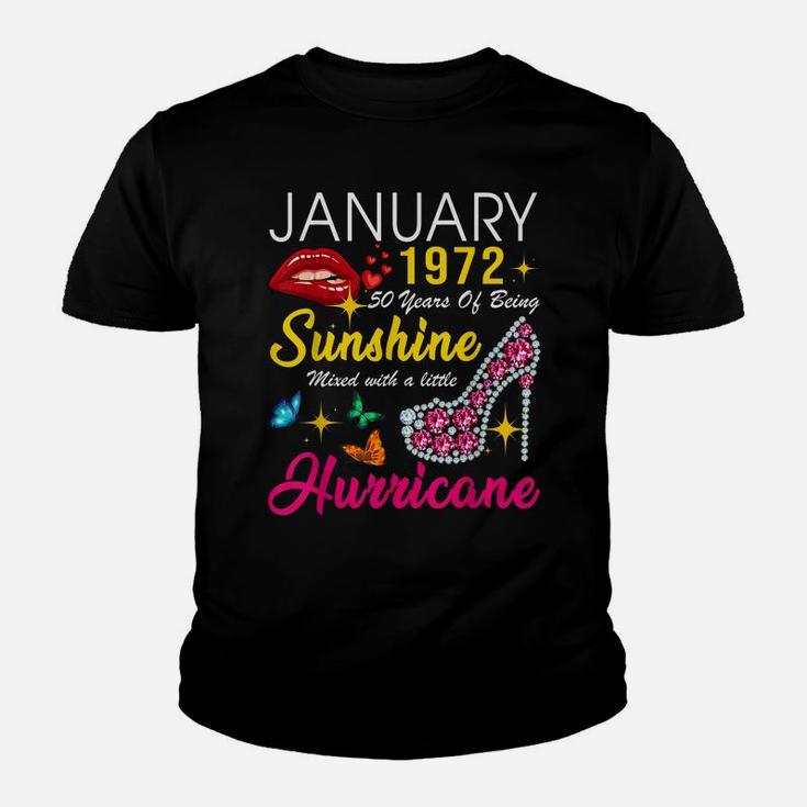 January 1972 50 Years Of Being Sunshine 50Th Birthday Women Youth T-shirt