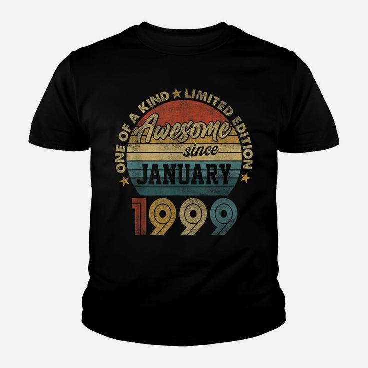 January 1999 Vintage 22 Years Old Retro 22Nd Birthday Gift Youth T-shirt