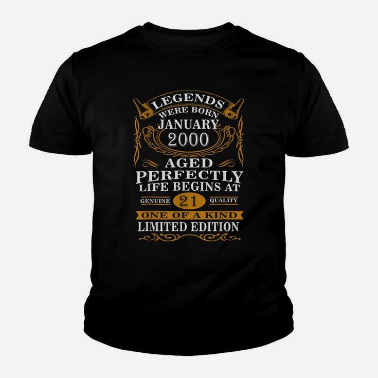 January 2000 21St Birthday Gift 2000 Year Old For Men Women Youth T-shirt