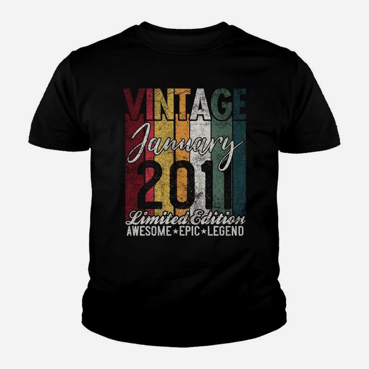 January 2011 10Th Birthday Gift 10 Years Old Vintage Retro Sweatshirt Youth T-shirt