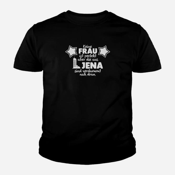 Jena Damen Perfektion Spruch Schwarzes Herren Kinder Tshirt