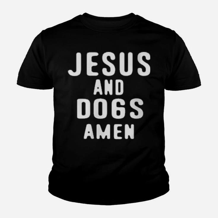 Jesus And Dogs Amen Youth T-shirt