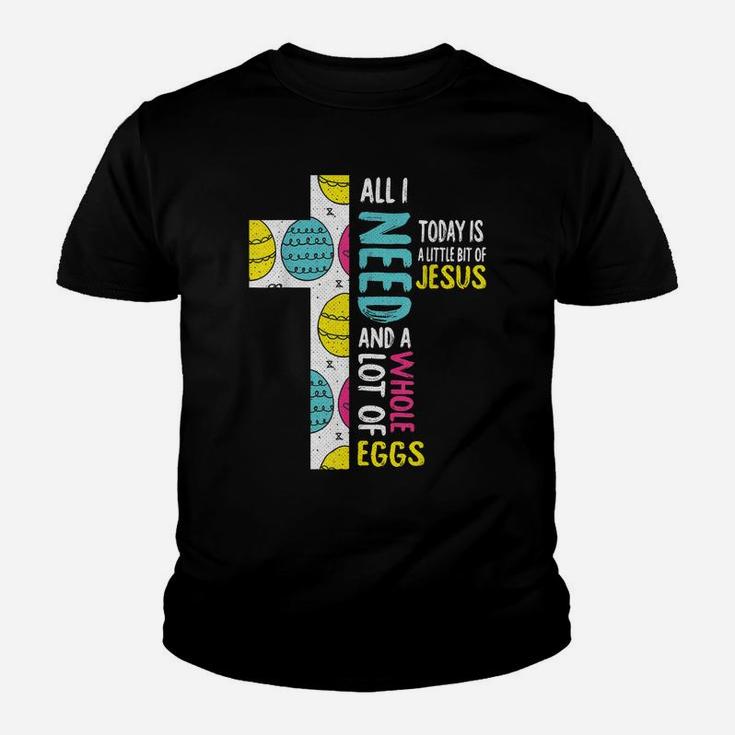 Jesus Easter Funny Egg Hunting Cross Religious Christian Youth T-shirt