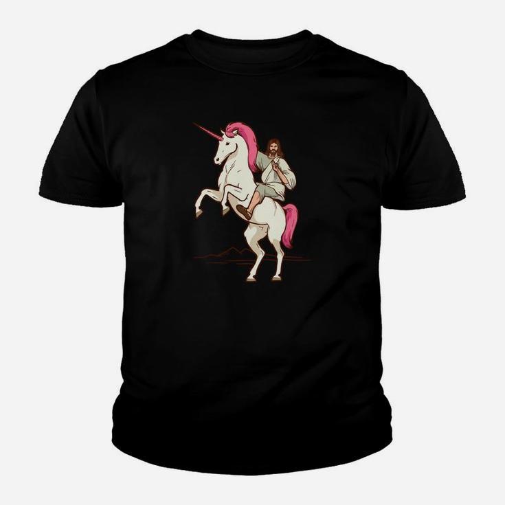 Jesus On Unicorn Jesus Christ Riding A Unicorn Youth T-shirt