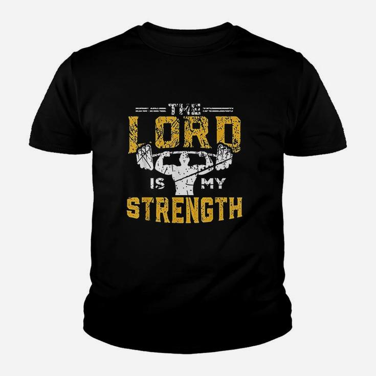 Jesus Workout The Lord Is My Strength Christian Gym Youth T-shirt