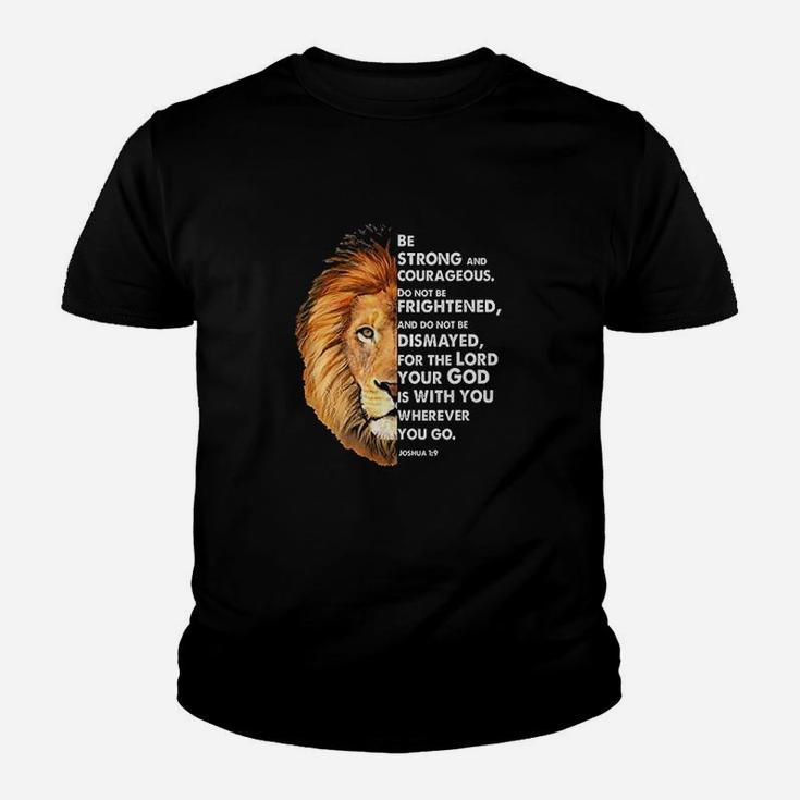 Joshua Be Strong And Courageous Lion Youth T-shirt