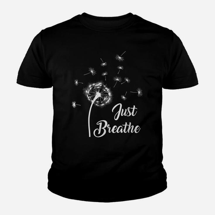 Just Breathe Dandelion Wildflower Botanical Nature Flower Youth T-shirt
