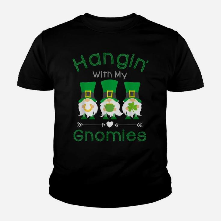 Just Hangin With My Gnomies Gnome Happy Patrick's Day Party Youth T-shirt