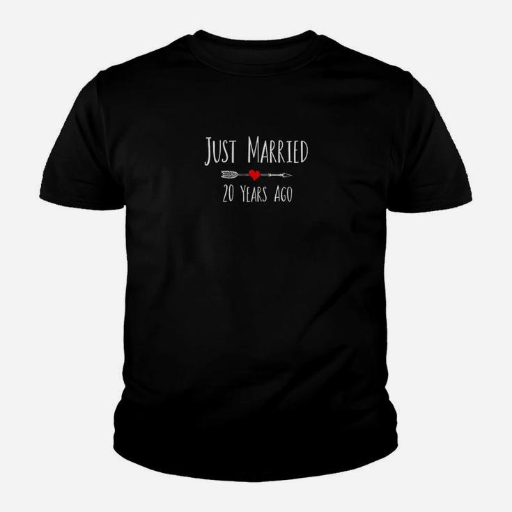 Just Married 20 Years Ago Anniversary Husband Wife Gift Youth T-shirt
