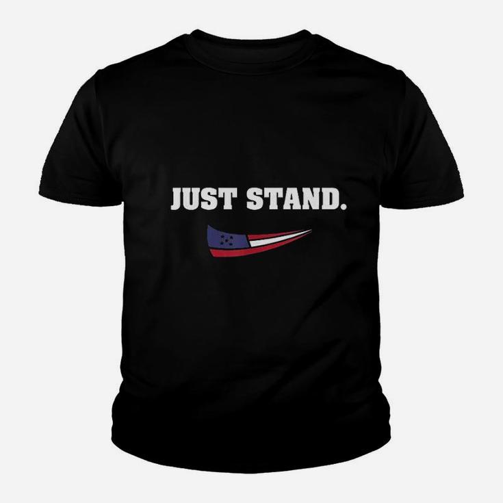 Just Stand American Flag Standing Usa Patriotic Protest Youth T-shirt