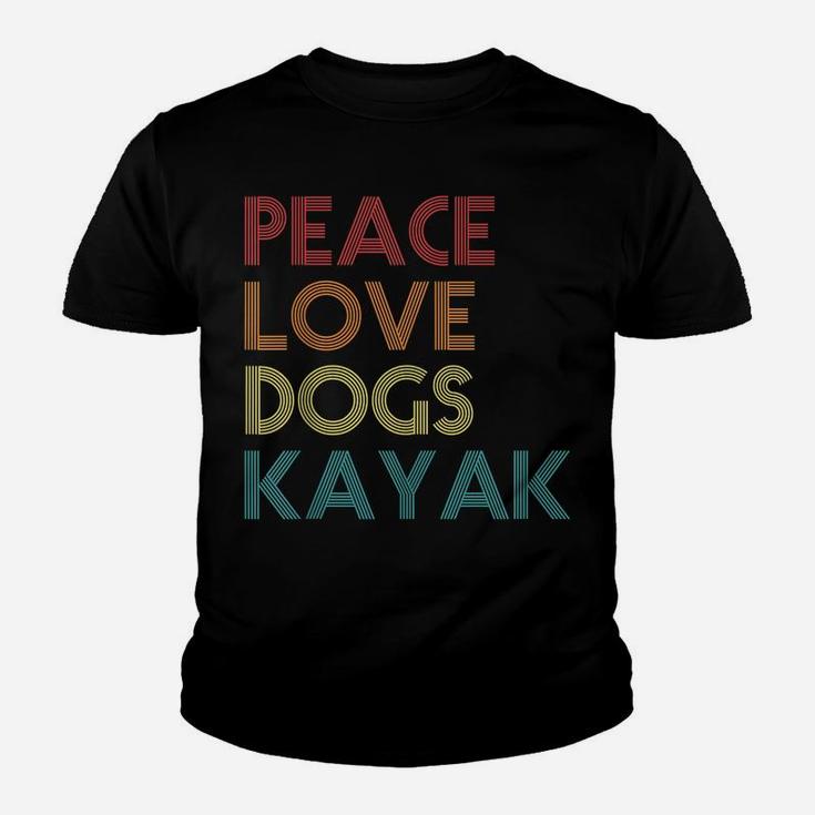 Kayaker Kayaking Apparel Kayak And Dog Lovers Vintage Retro Youth T-shirt