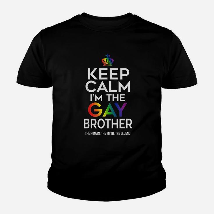 Keep Calm Brother Pride Flag Youth T-shirt