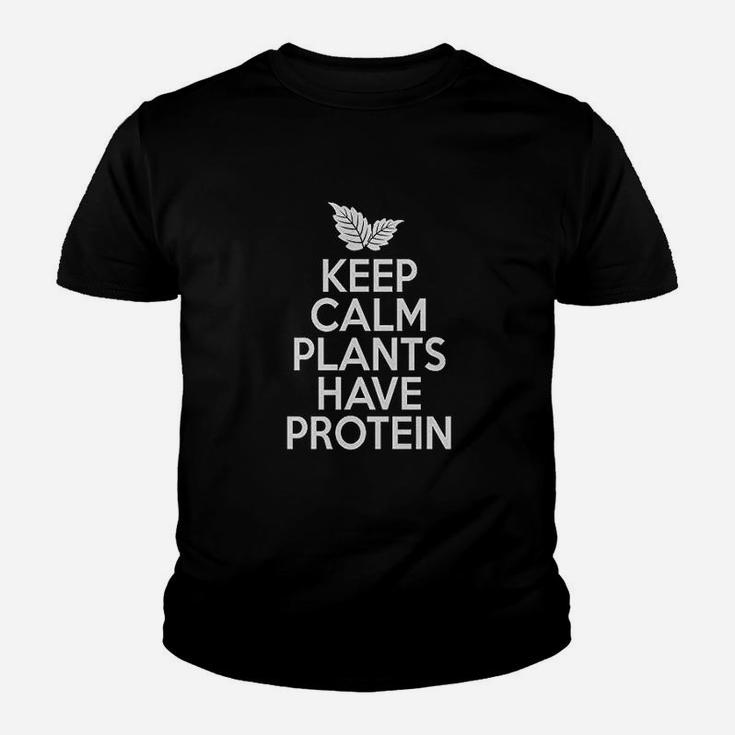 Keep Calm Plants Have Protein Vegetarian Youth T-shirt