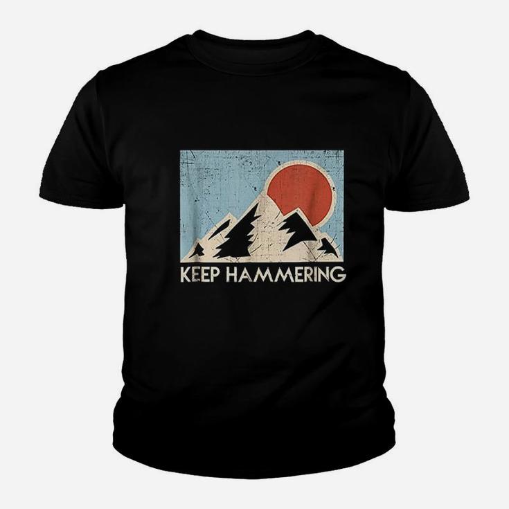 Keep Hammering Mountain Sun Trail Runner Youth T-shirt