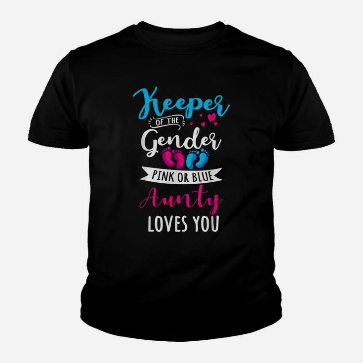 Keeper Of The Gender Aunty Loves You Baby Shower Family Youth T-shirt