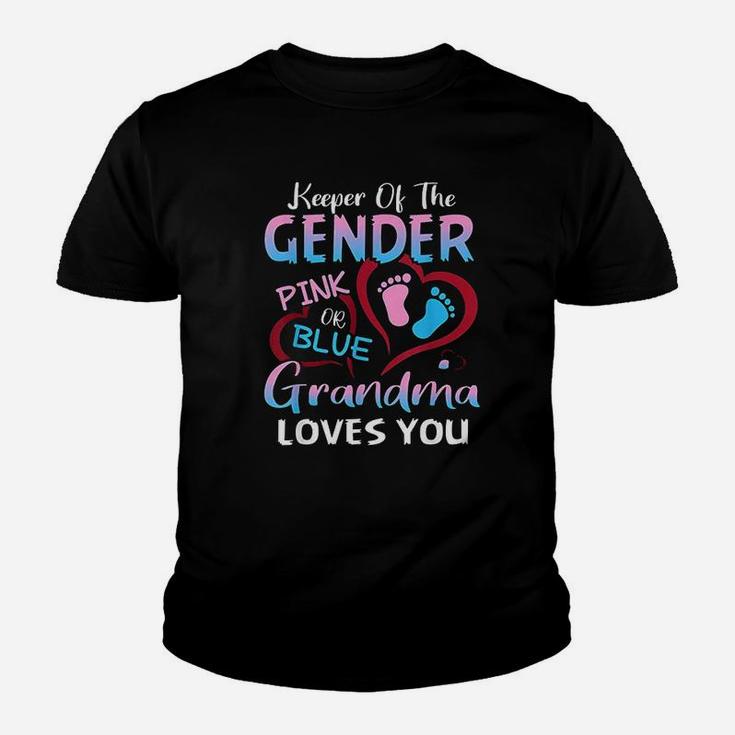Keeper Of The Gender Pink Or Blue Grandma Loves You Youth T-shirt