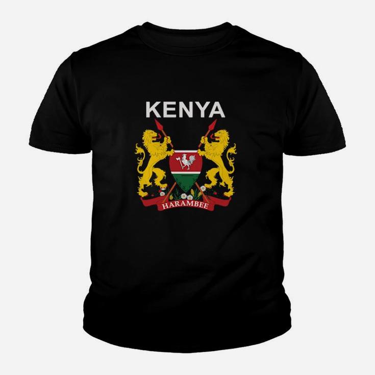 Kenya National Emblem And Kenyan Country Name Youth T-shirt