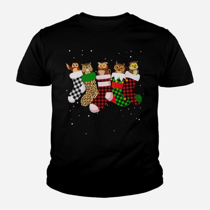 Ki Funny Owl Christmas Socks Costume Merry Xmas Gifts Youth T-shirt