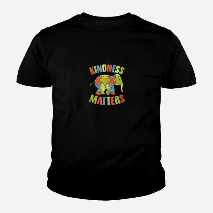 Kindness Matters Autism Puzzle Piece Elephant Idea Cute Youth T-shirt
