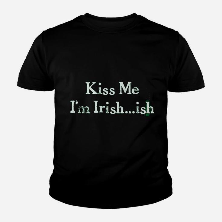 Kiss Me Im Irish Ish Funny Saint Patricks Day St Pattys Shamrock Youth T-shirt