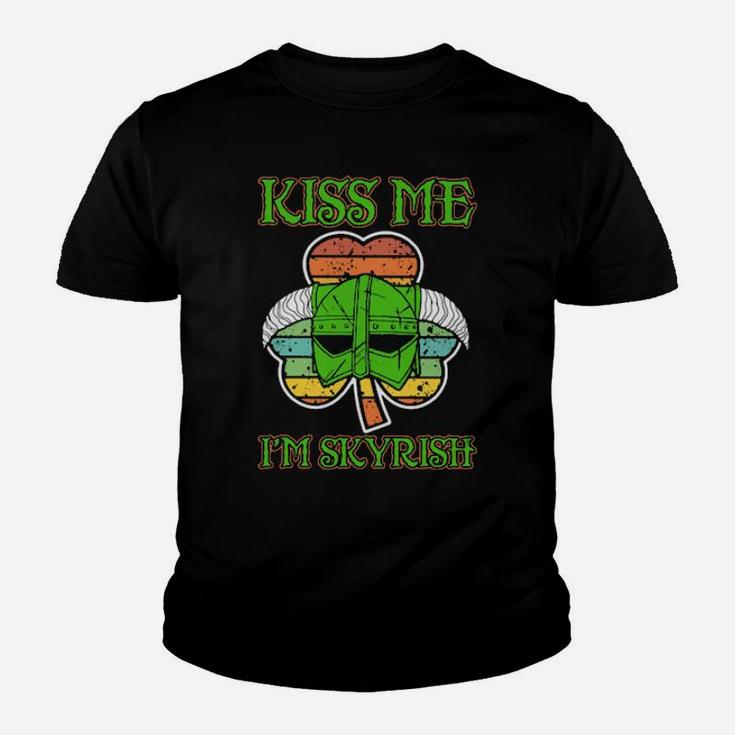 Kiss Me I'm Skyrish Irish Patrick's Day Youth T-shirt