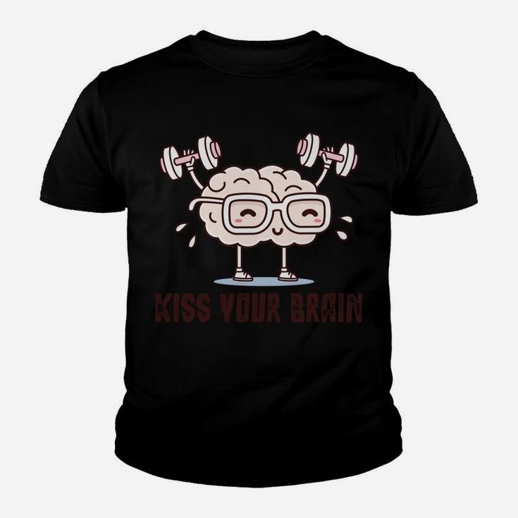 Kiss Your Brain Funny Kawaii Teacher Design Distressed Sweatshirt Youth T-shirt