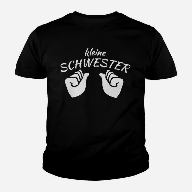 Kleine Schwester Kinder Tshirt in Gebärdensprache, Schwarzes Tee für Geschwister