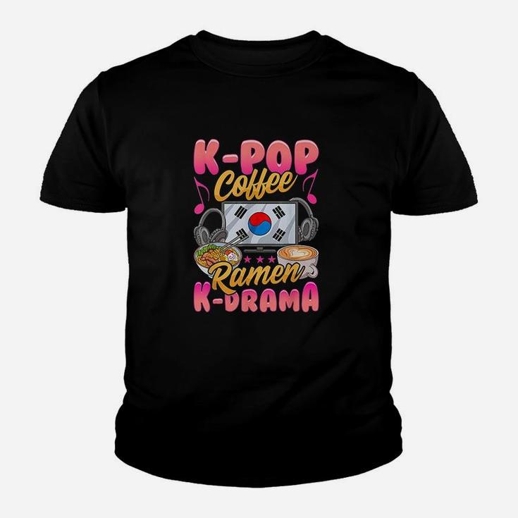 Kpop Coffee Ramen Kdrama Music Korean Tv Merchandise Gift Youth T-shirt