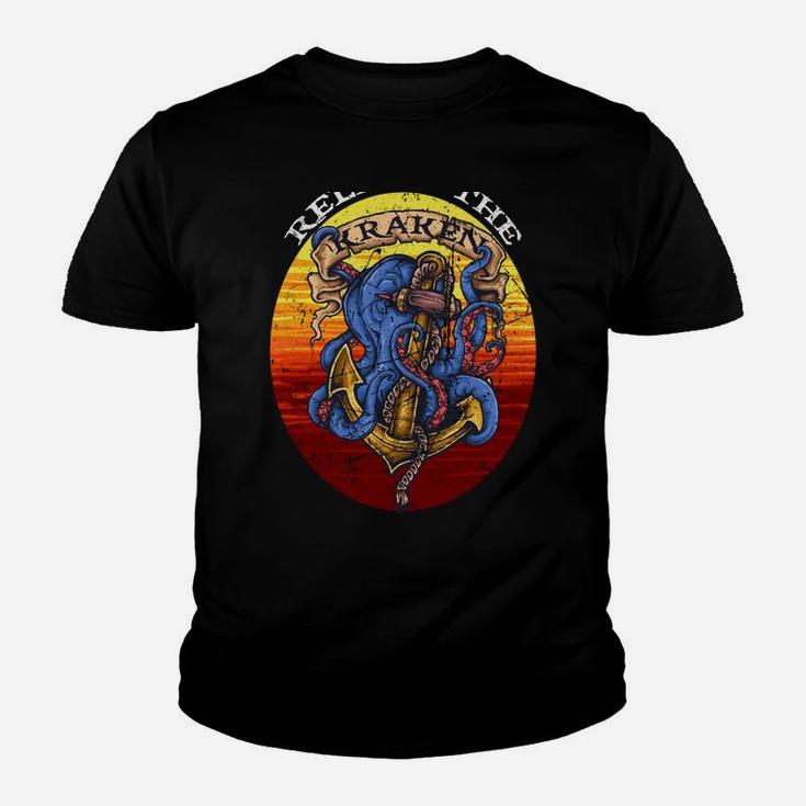 Kraken Sea Monster Vintage Release The Kraken Giant Kraken Youth T-shirt