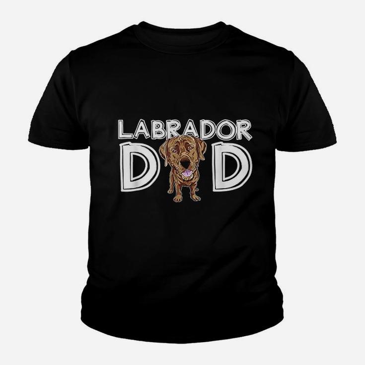Labrador Dad Chocolate Lab Gift Fathers Day Labrador Youth T-shirt