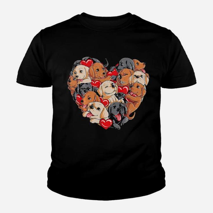 Labrador Valentines Day Dog Lover Heart Youth T-shirt