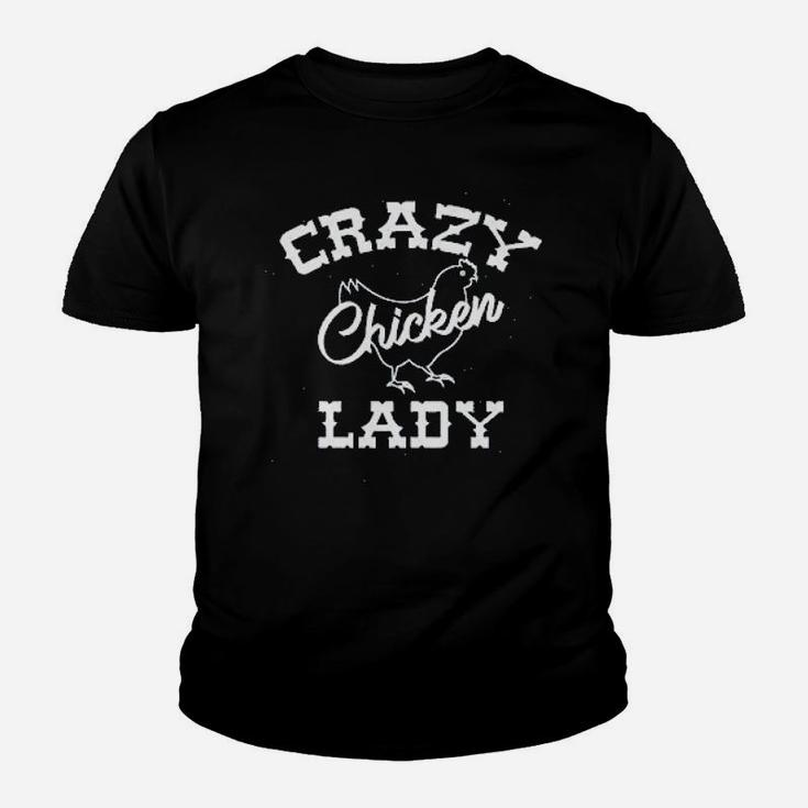 Ladies Crazy Chicken Lady Youth T-shirt