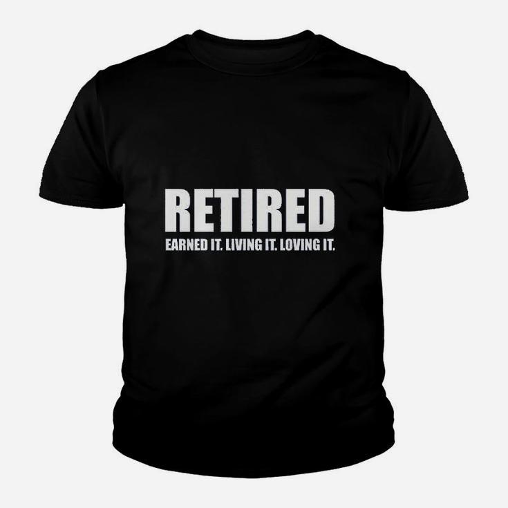 Ladies Retired Earned It Living It Loving Cute Game Youth T-shirt