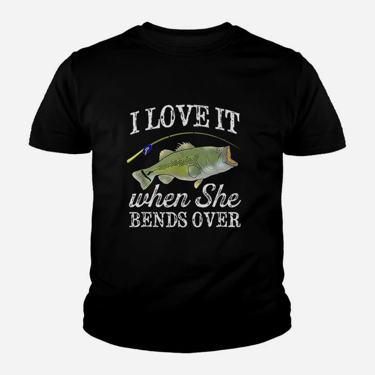 Largemouth Bass I Love It When She Bends Over Fishing Youth T-shirt