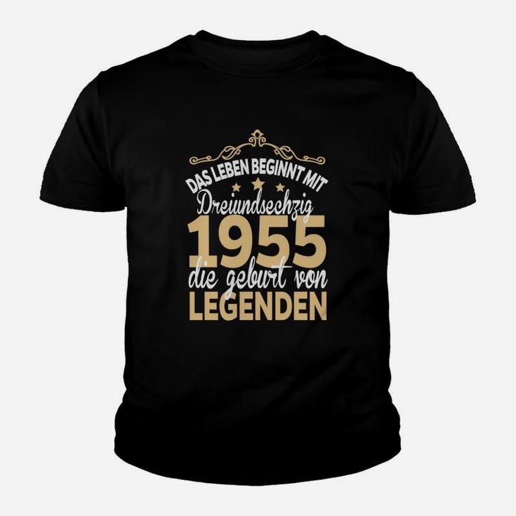 Leben Beginnt Mit 65 Kinder Tshirt, Jahrgang 1955 Legenden Design